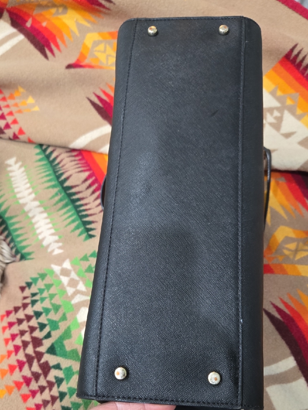 Kate Spade Black Leather Tote 10.5" X 14" - Picture 8 of 13